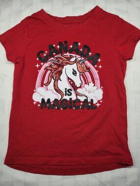 Canada is Magical Unicorn Girls Shirt - Size 2-3